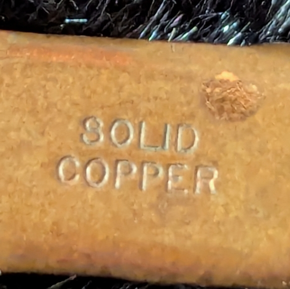 VINTAGE Solid Copper STAMPED Link Southwestern Style Bracelet - Picture 5 of 6